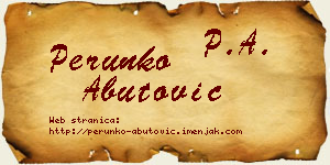 Perunko Abutović vizit kartica